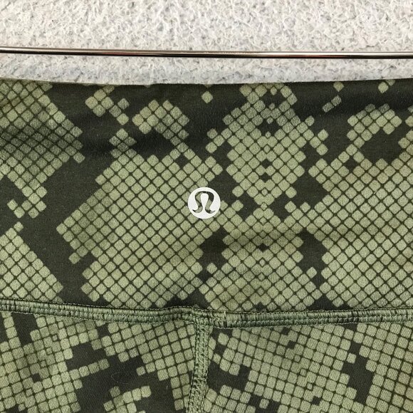 Lululemon size 6 Wunder Under Crop Leggings Ziggy Snake Fatigue Green Gator - Picture 8 of 11
